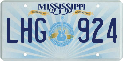 MS license plate LHG924