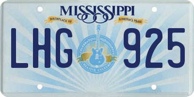 MS license plate LHG925