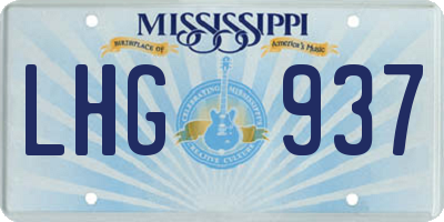 MS license plate LHG937