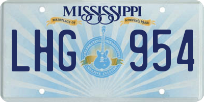 MS license plate LHG954
