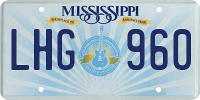MS license plate LHG960