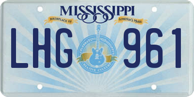 MS license plate LHG961