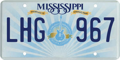 MS license plate LHG967