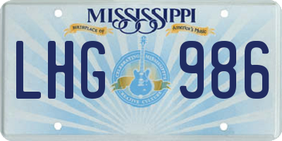 MS license plate LHG986