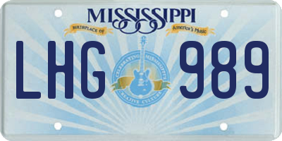 MS license plate LHG989
