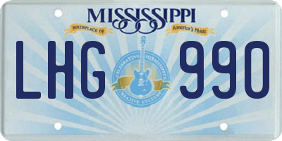 MS license plate LHG990