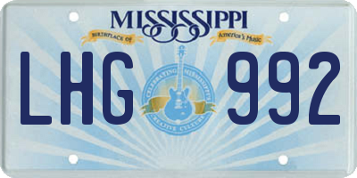 MS license plate LHG992