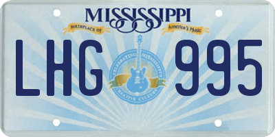 MS license plate LHG995