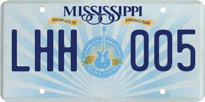 MS license plate LHH005