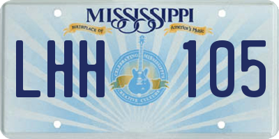 MS license plate LHH105