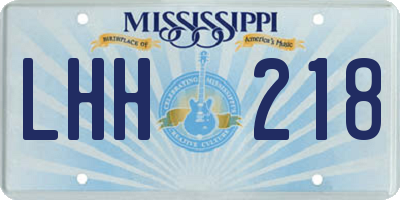 MS license plate LHH218