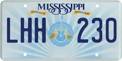 MS license plate LHH230