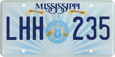 MS license plate LHH235