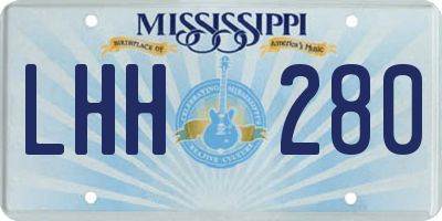 MS license plate LHH280