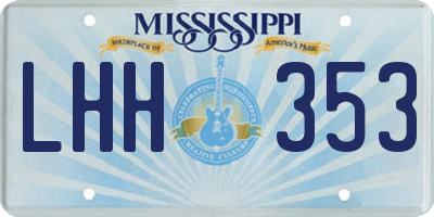 MS license plate LHH353