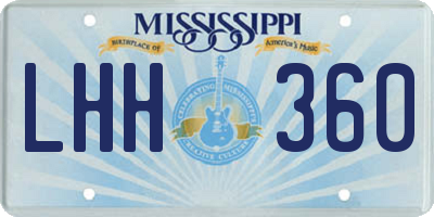 MS license plate LHH360