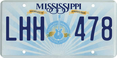 MS license plate LHH478