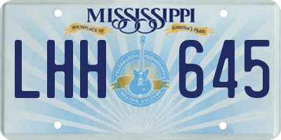 MS license plate LHH645