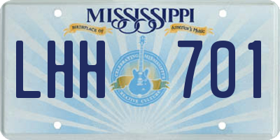 MS license plate LHH701