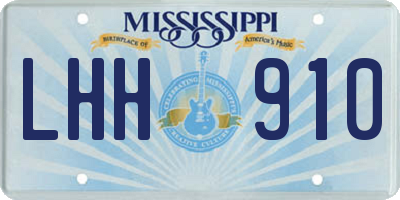 MS license plate LHH910