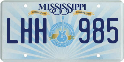 MS license plate LHH985