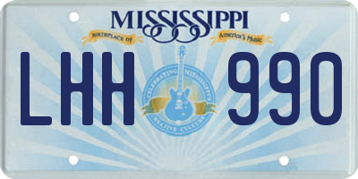 MS license plate LHH990