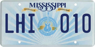 MS license plate LHI010