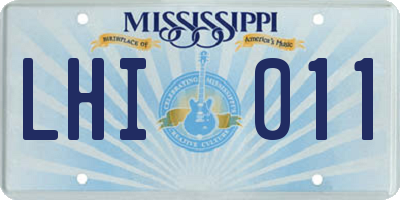 MS license plate LHI011