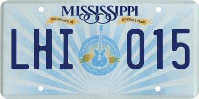 MS license plate LHI015