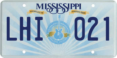 MS license plate LHI021