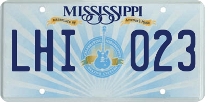 MS license plate LHI023