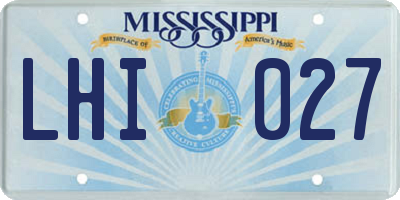 MS license plate LHI027