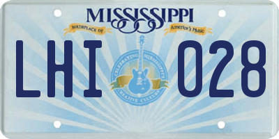 MS license plate LHI028
