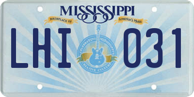 MS license plate LHI031