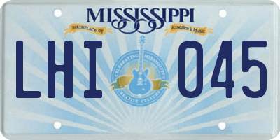 MS license plate LHI045