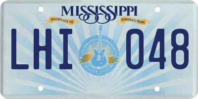 MS license plate LHI048