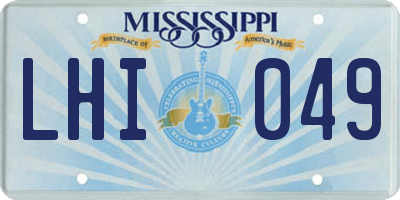 MS license plate LHI049