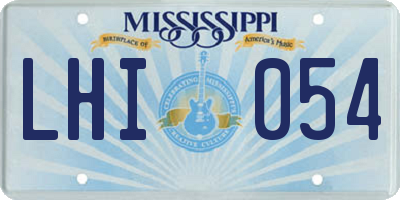 MS license plate LHI054