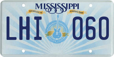 MS license plate LHI060