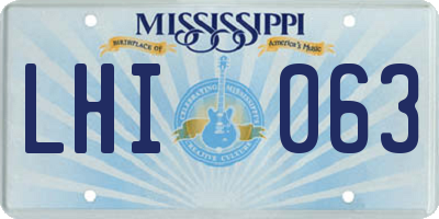MS license plate LHI063