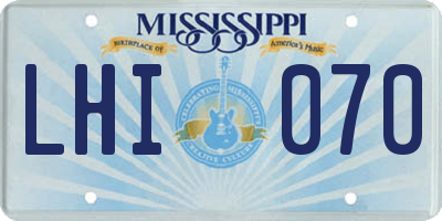 MS license plate LHI070