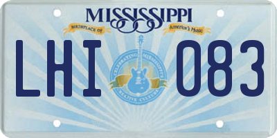 MS license plate LHI083