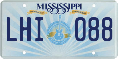 MS license plate LHI088
