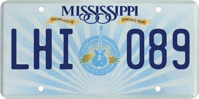 MS license plate LHI089