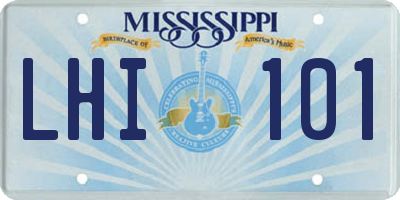 MS license plate LHI101