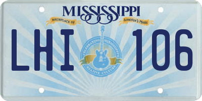 MS license plate LHI106