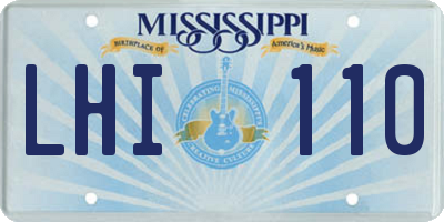 MS license plate LHI110