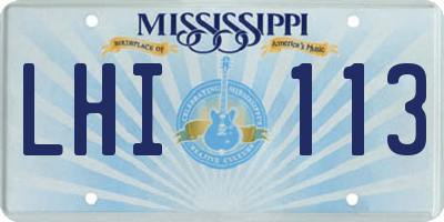 MS license plate LHI113