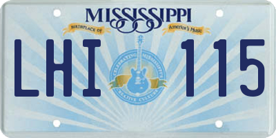 MS license plate LHI115