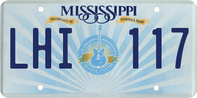 MS license plate LHI117
